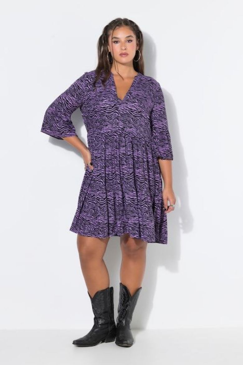 Plus size veliki brojevi Haljina 3/4 rukava A kroja za punije