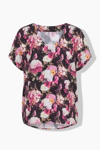 Plus size veliki brojevi Bluza kratkih rukava V ovratnika za punije