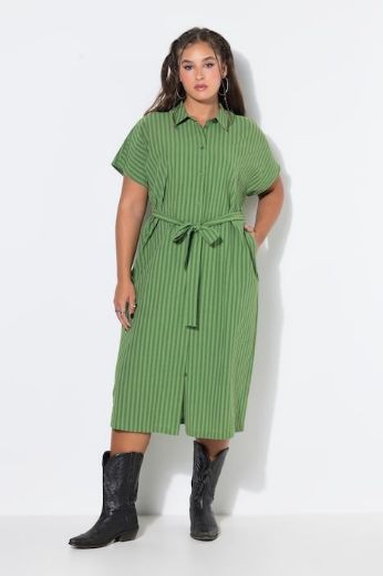 Plus size veliki brojevi Haljina midi kratkih rukava za punije