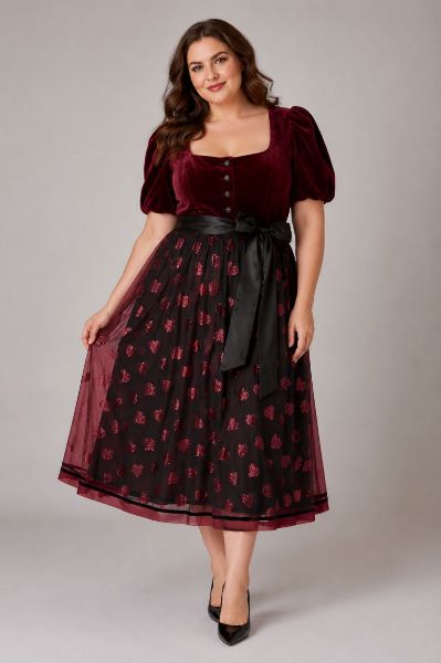 Veliki brojevi Haljina dirndl moda za punije