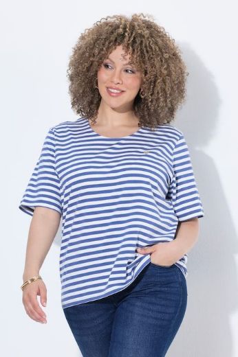 Plus size veliki brojevi Majica kratkih rukava na pruge za punije