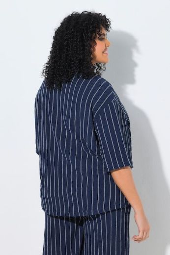 Plus size veliki brojevi Blusa polu rukava na pruge za punije