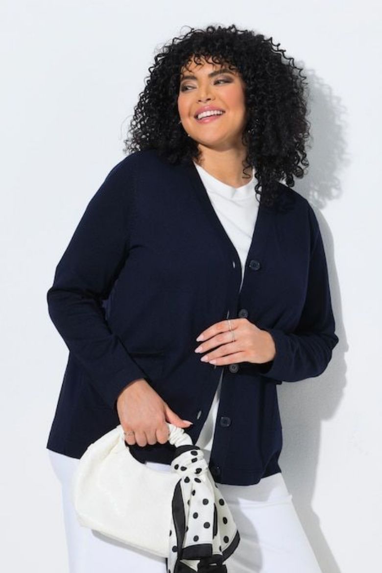 Plus size veliki brojevi Kardigan V ovratnika za punije