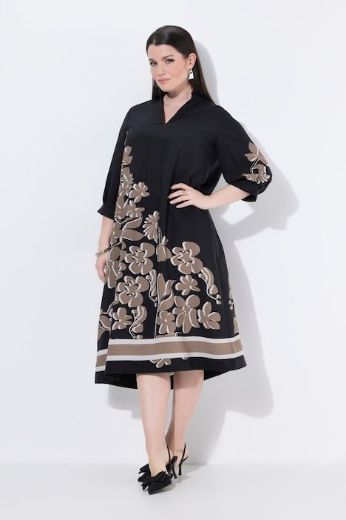 Plus size veliki brojevi Halina midi 3/4 rukava V ovratnika za punije