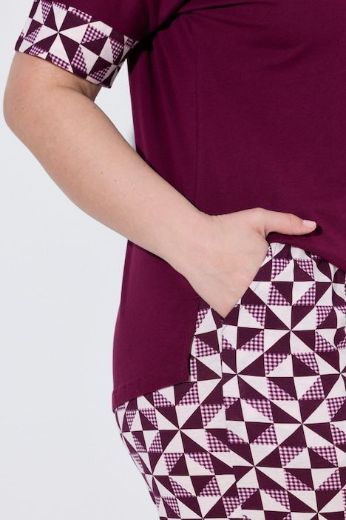 Plus size veliki brojevi Pidžama dvodijelna kratkih rukava za punije