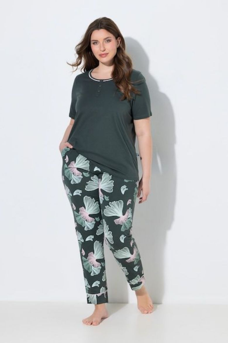 Plus size veliki brojevi Pidžama dvodijelna kratkih rukava za punije