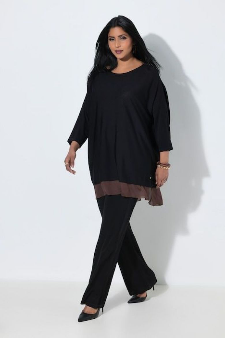 Plus size veliki brojevi Pulover 3/4 rukava dužeg kroja za punije