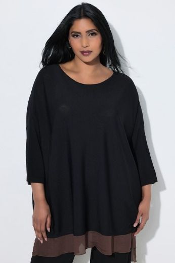 Plus size veliki brojevi Pulover 3/4 rukava dužeg kroja za punije