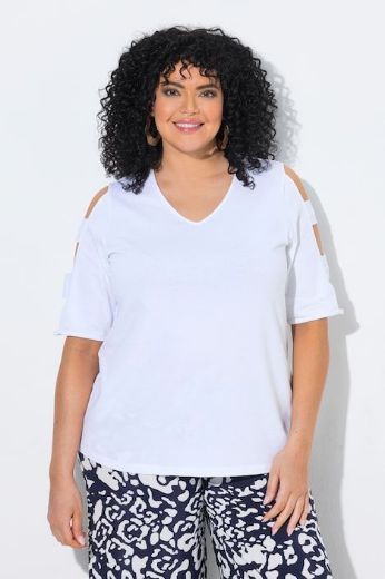 Plus size veliki brojevi Majica kratkih rukava V ovratnika za punije