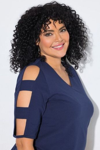 Plus size veliki brojevi Majica kratkih rukava V ovratnika za punije