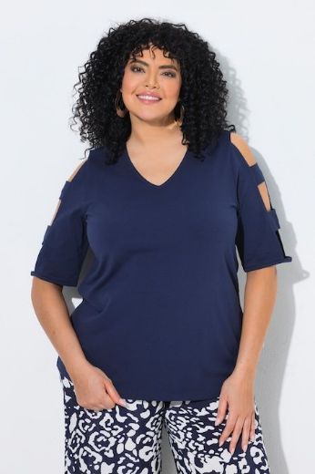 Plus size veliki brojevi Majica kratkih rukava V ovratnika za punije
