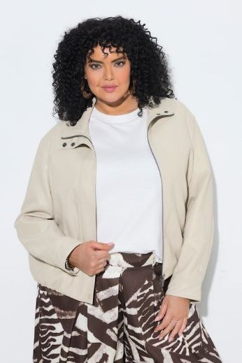 Plus size veliki brojevi Jakna s imitacijom kože za punije
