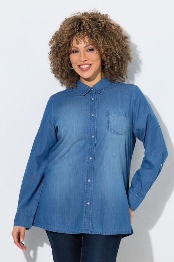 Plus size veliki brojevi Košulja u traper izgledu za punije