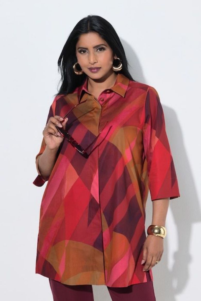 Plus size veliki brojevi Bluza 3/4 rukava dužeg a kroja za punije