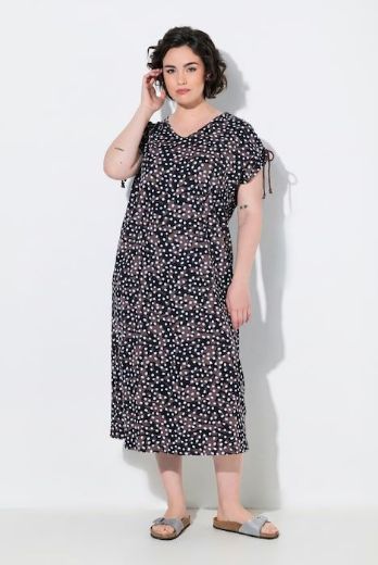 Plus size veliki brojevi Haljina midi kratkih rukava za punije