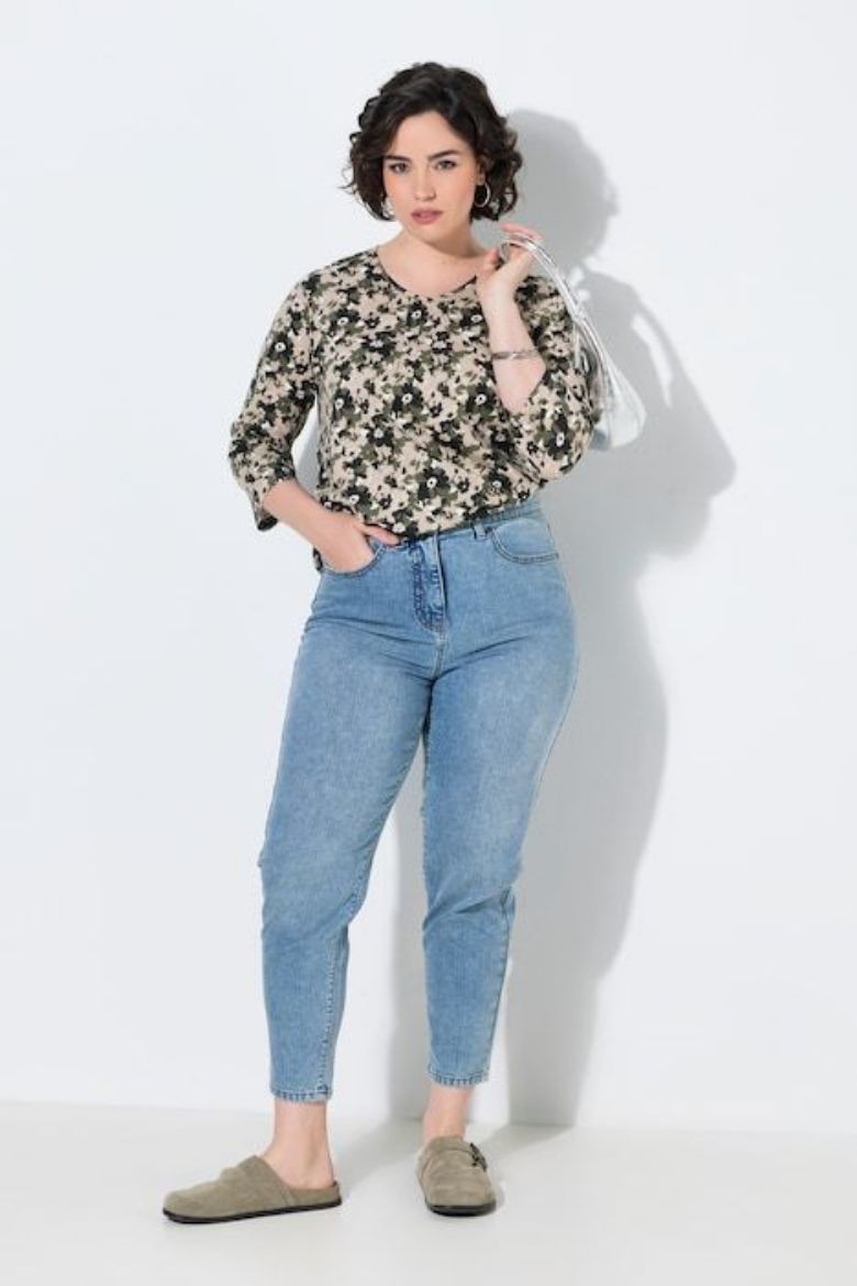 Plus size veliki brojevi Traperice povišenog struka za punije