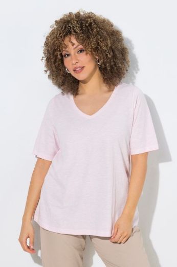 Plus size veliki brojevi Majica kratkih rukava V ovratnika za punije