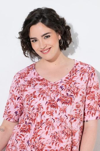 Plus size veliki brojevi Majica kratkih rukava V ovratnika za punije