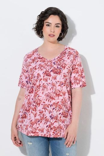 Plus size veliki brojevi Majica kratkih rukava V ovratnika za punije