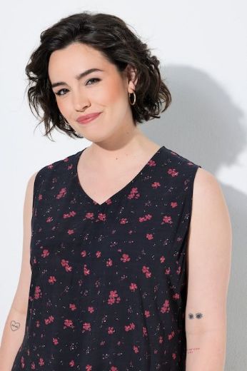Plus size veliki brojevi Haljina midi bez rukava za punije