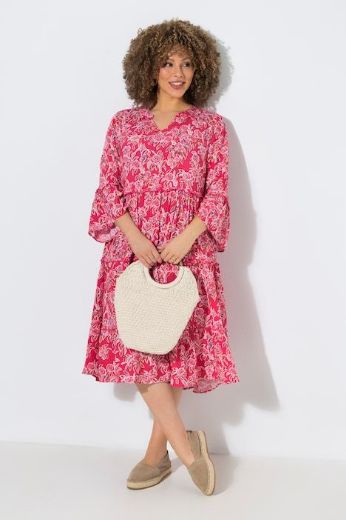 Plus size veliki brojevi Haljina midi 3/4 rukava za punije