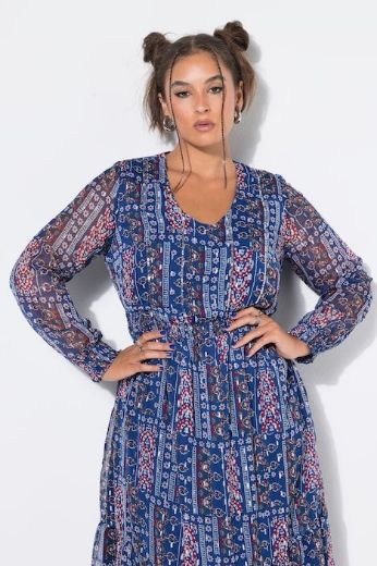 Plus size veliki brojevi Haljina midi dugih rukava za punije