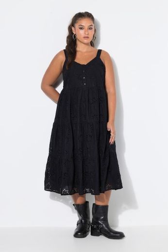 Plus size veliki brojevi Haljina midi bez rukava A kroja za punije