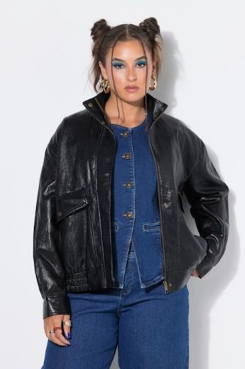 Plus size veliki brojevi Jakna od umjetne kože za punije