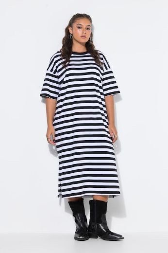Plus size veliki brojevi Haljina midi kratkih rukava A kroja za punije