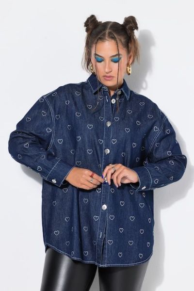 Veliki brojevi Košulja dugih rukava traper moda za punije