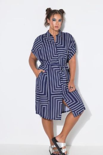 Plus size veliki brojevi Haljina midi kratkih rukava A kroja za punije