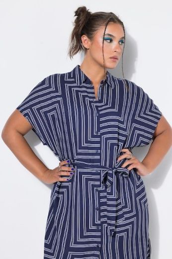 Plus size veliki brojevi Haljina midi kratkih rukava A kroja za punije