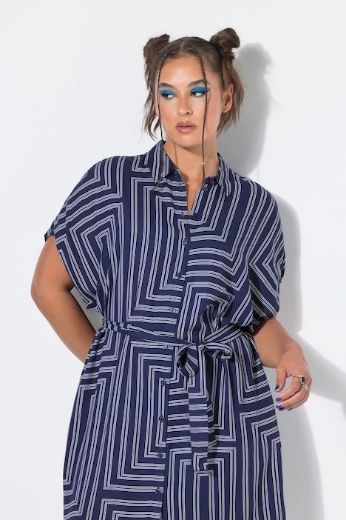 Plus size veliki brojevi Haljina midi kratkih rukava A kroja za punije