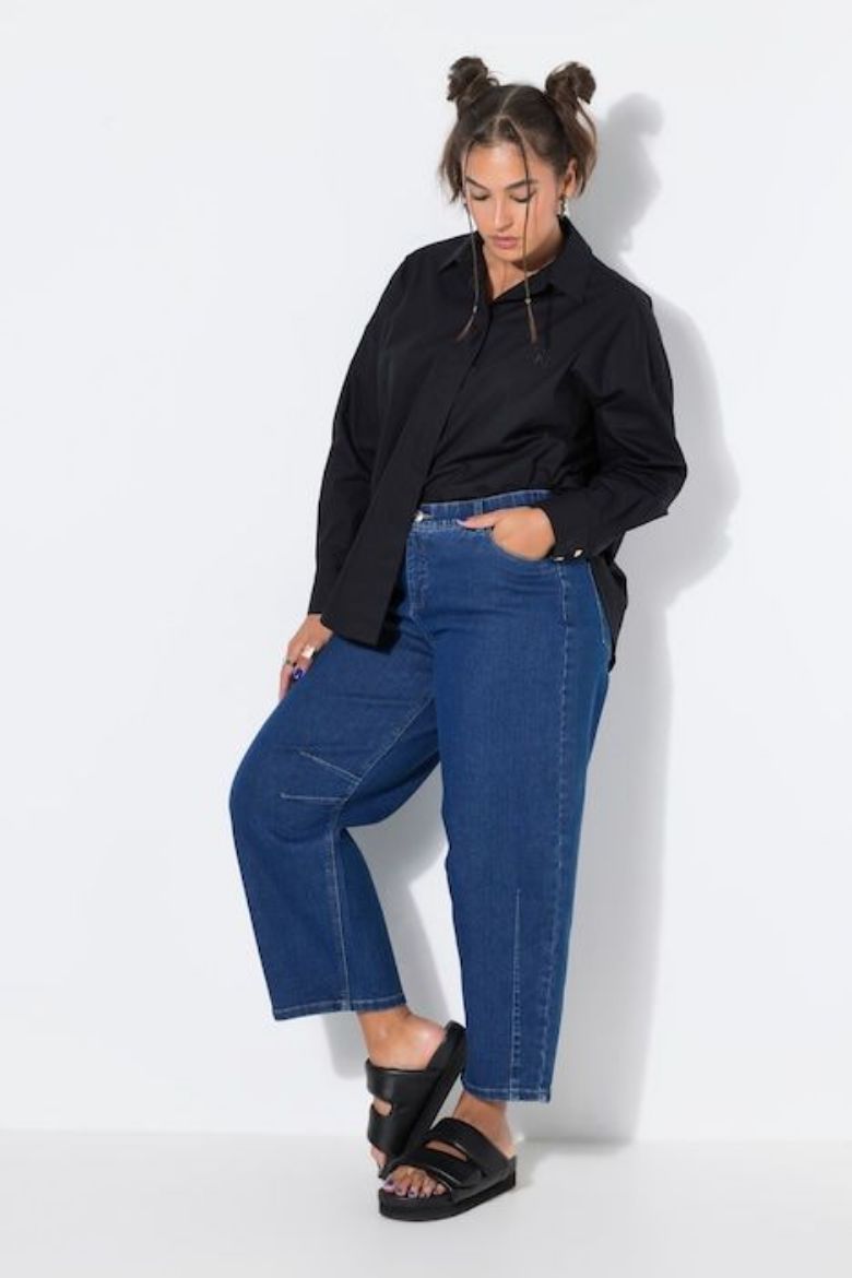 Plus size veliki brojevi Hlače traper široke elastičnog struka za punije