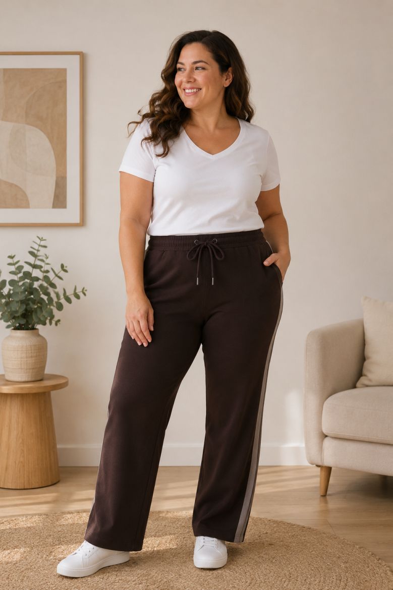 Plus size veliki brojevi Hlače elastičnog struka na vezanje za punije