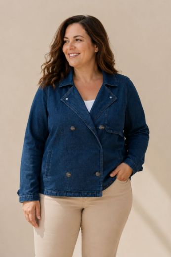Plus size veliki brojevi Jakna lagana od trapera za punije