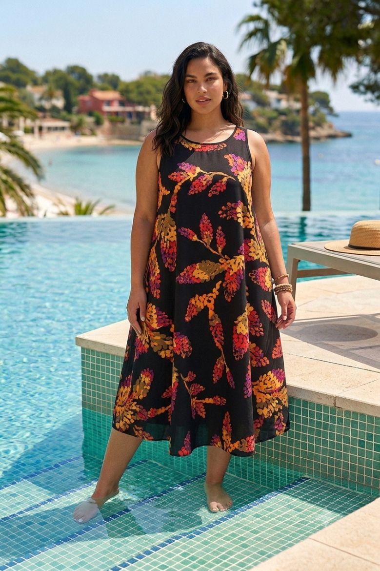 Plus size veliki brojevi Haljina maxi bez rukava za punije
