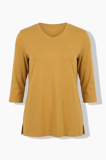 Plus size veliki brojevi Majica V ovratnika 3/4 rukava za punije