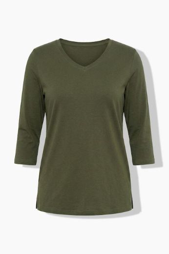 Plus size veliki brojevi Majica V ovratnika 3/4 rukava za punije