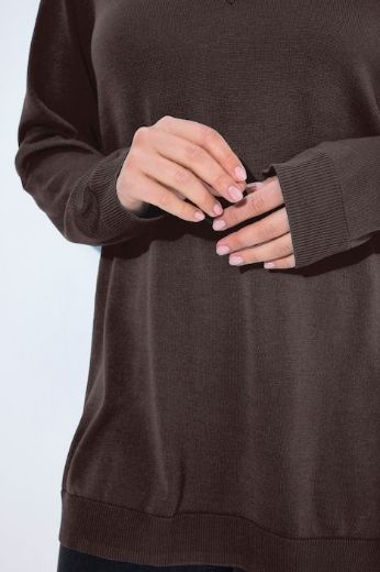 Plus size veliki brojevi Pulover s V ovratnikom za punije