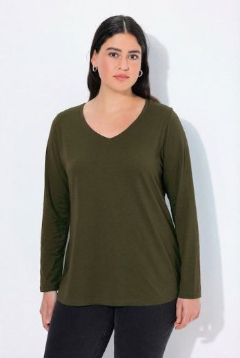 Plus size veliki brojevi Majica dugih rukava V ovratnika za punije