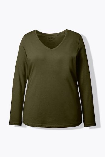 Plus size veliki brojevi Majica dugih rukava V ovratnika za punije