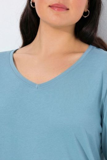 Plus size veliki brojevi Majica dugih rukava V ovratnika za punije