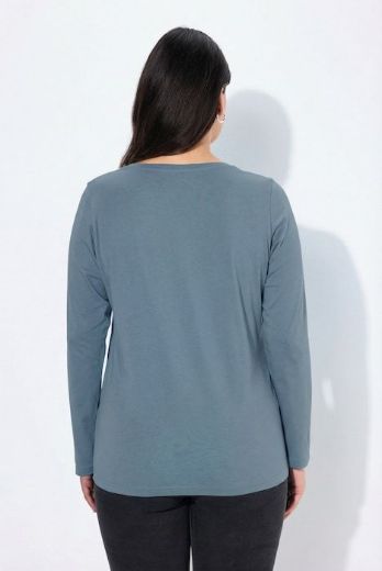 Plus size veliki brojevi Majica dugih rukava V ovratnika za punije