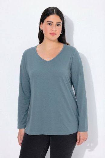 Plus size veliki brojevi Majica dugih rukava V ovratnika za punije