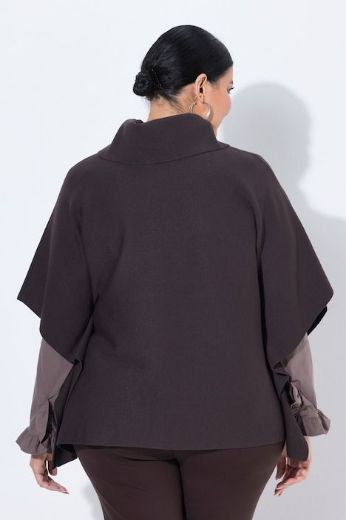 Plus size veliki brojevi Pončo povišenog ovratnika za punije