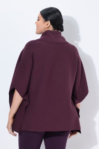 Plus size veliki brojevi Pončo povišenog ovratnika za punije