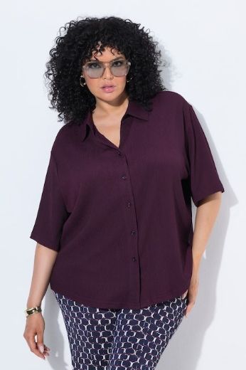 Plus size veliki brojevi Bluza polu rukava na kopčanje za punije