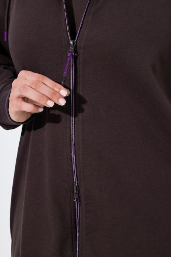 Plus size veliki brojevi Majica dugih rukava s patentnim zatvaračem i kapuljačom za punije