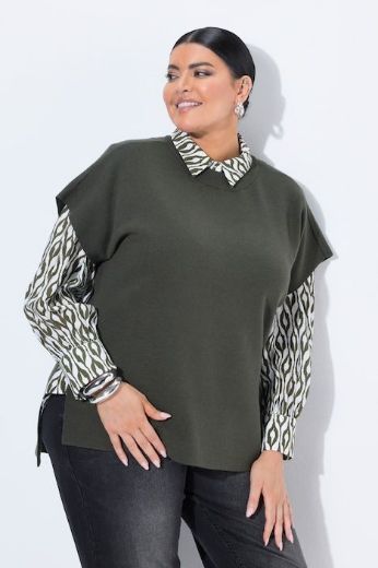 Plus size veliki brojevi Pulover kratkih rukava šireg kroja za punije